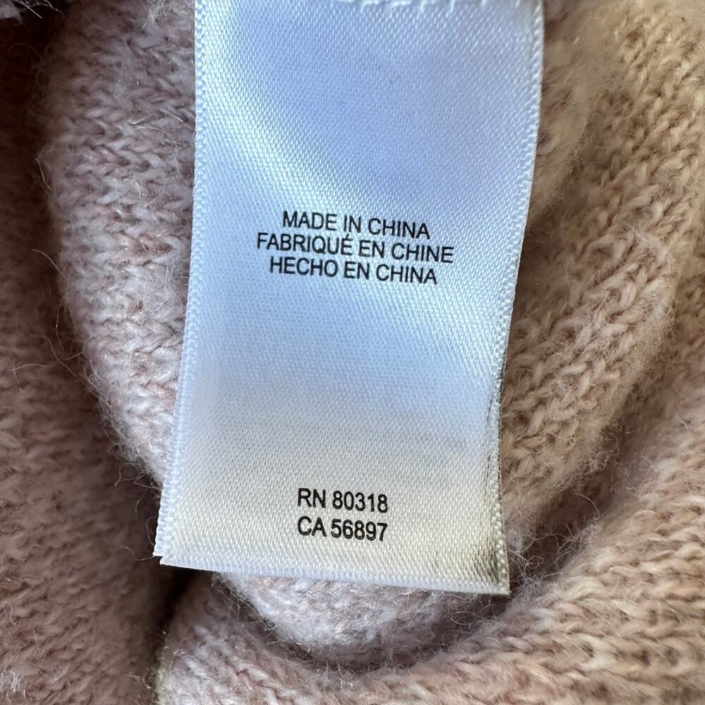 LUCKY BRAND Camo Wool Blend Pullover Sweater Crew Neck Size SMALL Light Pink - Picture 9 of 11